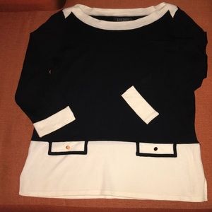 Kasper Colorblock Knit Top
